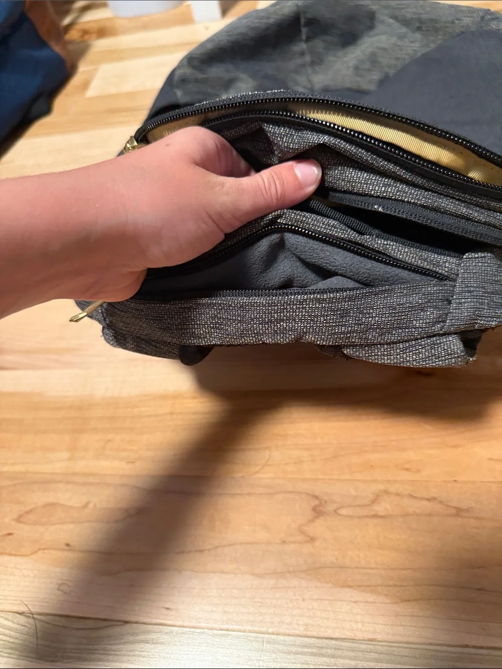 The North Face Black & Heather Gray Backpack with Yellow Logo